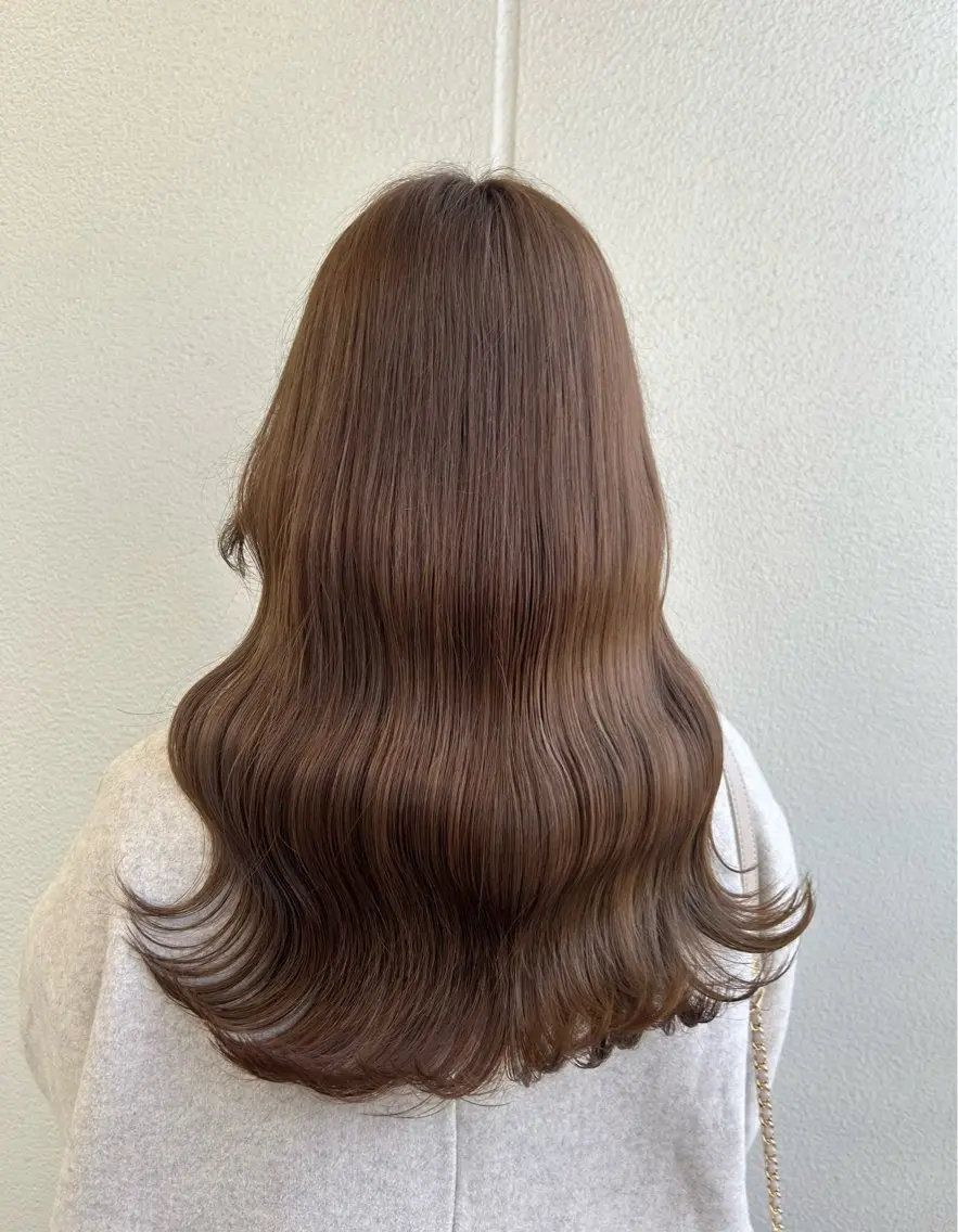 セミロング カラー ヘアアレンジ ベージュカラー 《暖色/韓国hair 》🇰🇷桑原ユキネのヘアスタイル