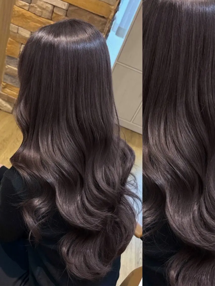 ロング カラー ヘアカラー トリートメント 👑髪質改善Wカラー 👑アユカのヘアスタイル