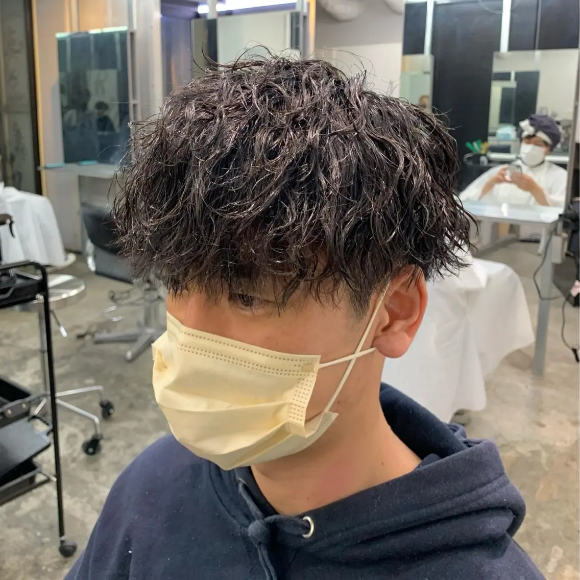ショート パーマ メンズ マッシュ カット パーマ メンズ特化美容師/ 藤戸 椋のヘアスタイル