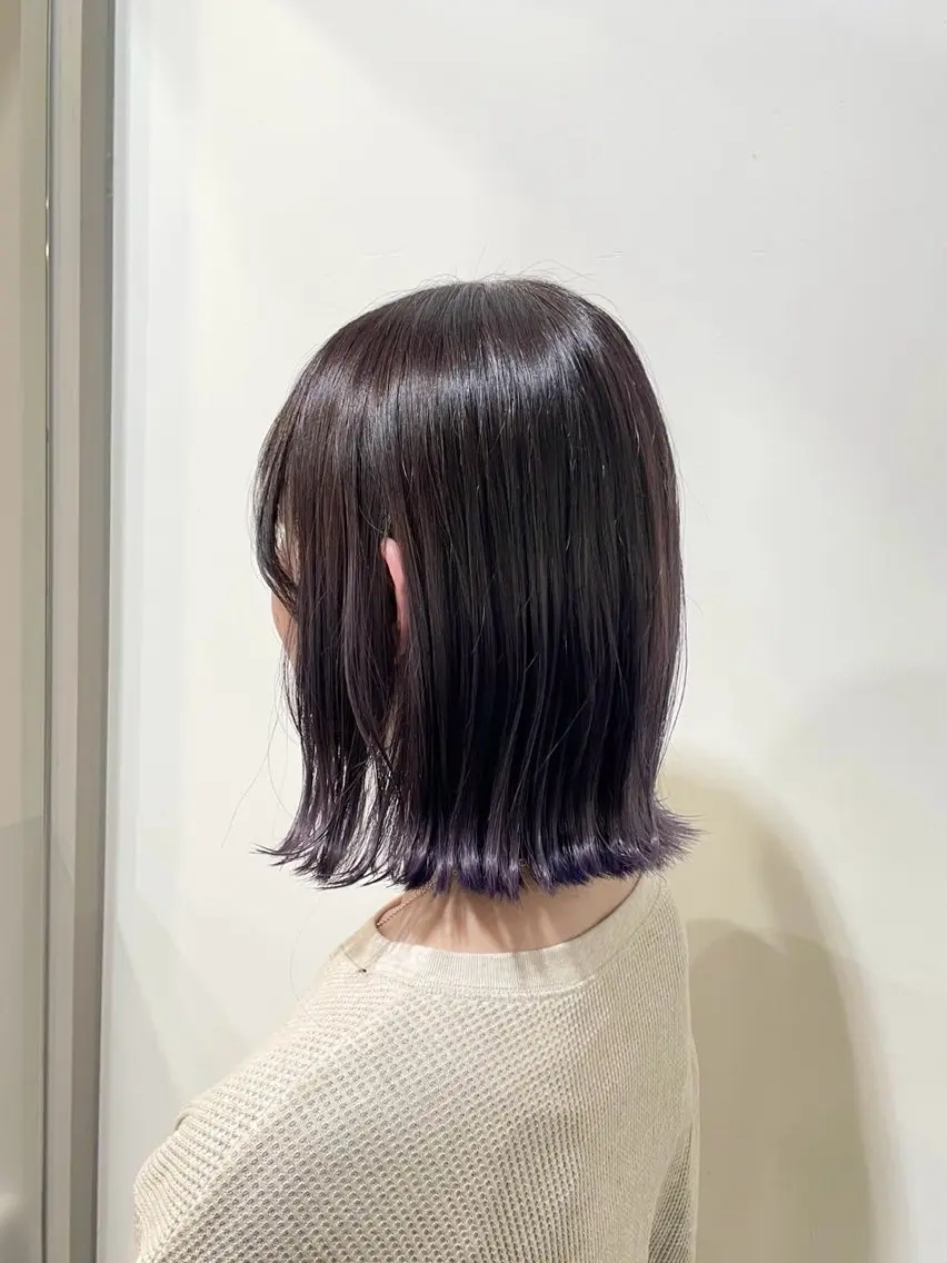 ミディアム カラー アッシュ ブリーチ グラデーションカラー ラベンダーカラー ラベンダーアッシュ きむら なみか🪐のヘアスタイル
