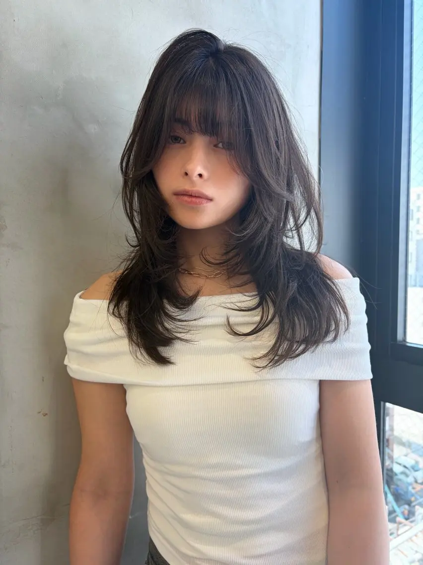 ロング カット ヘアカラー トリートメント ✨縮毛矯正✨レイヤー ホウダカズヒロのヘアスタイル