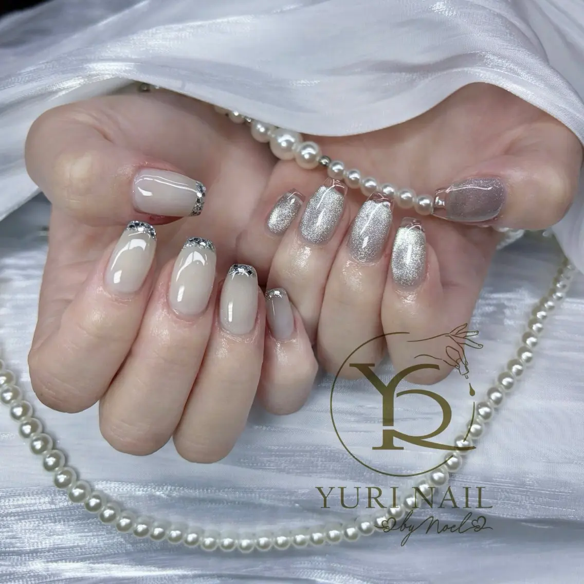 ネイル チークネイル フットネイル フレンチネイル グラデーション キラキラネイル ハンドネイル フットネイル ハンドケア YURI Nail Funabashiのネイルデザイン