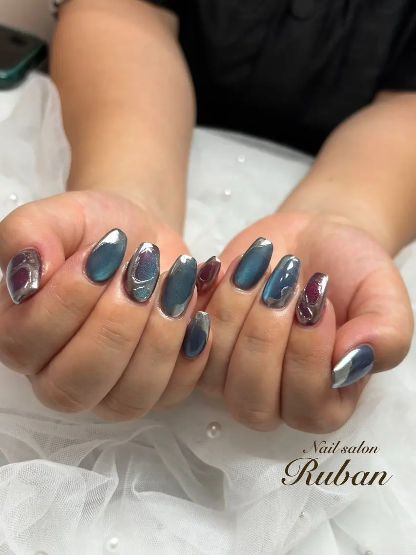 ネイル アートネイル マグネットネイル 持ち込み Nail salon Rubanのネイルデザイン