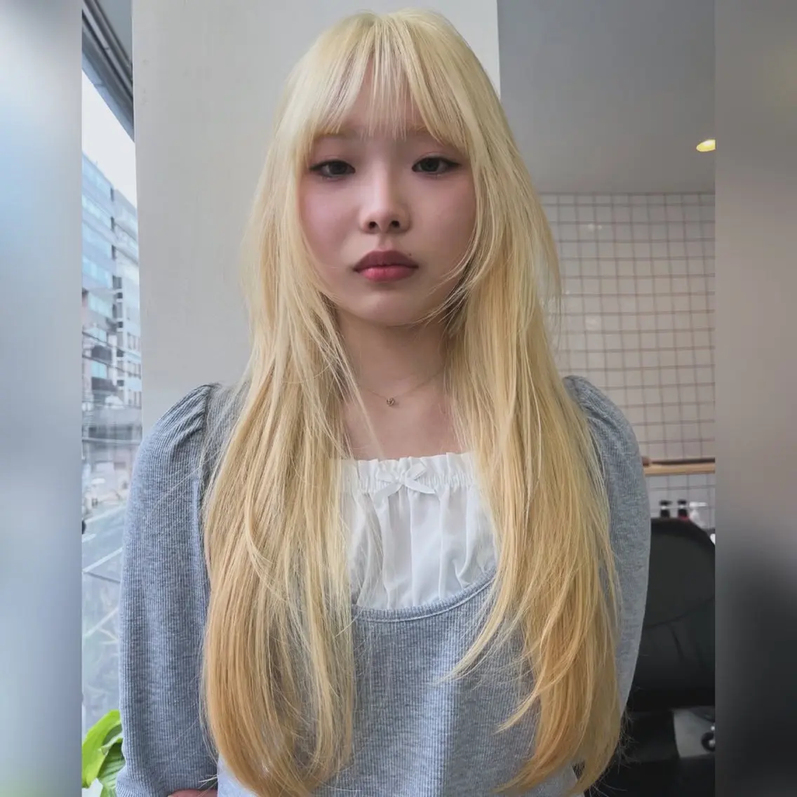 ロング カラー ヘアカラー ムード造るハイトーン ケアブリーチ/ユウキのヘアスタイル