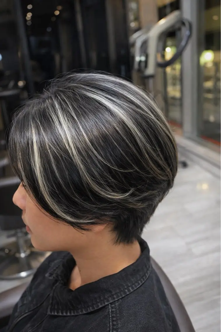 カラー メンズ メンズブリーチ センターパート メンズハイライト ブリーチ ハイライトカラー WiLL 阪急茨木店のヘアスタイル