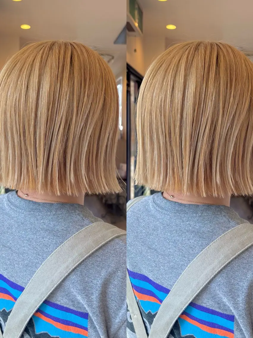 ミディアム ボブ 外ハネヘア カット ヘアカラー トリートメント レイヤー/ボブ ｜ヨシダユウセイのヘアスタイル