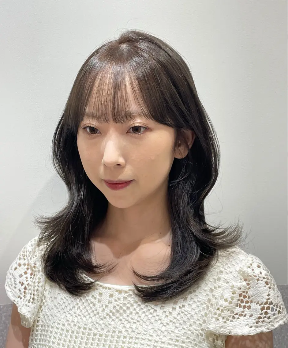 セミロング ハッシュカット ハイレイヤー 韓国風ヘア レイヤーカット カット ヘアカラー トリートメント ❤︎︎韓国ヘア❤︎︎ 𝑺𝒉𝒊𝒉𝒐のヘアスタイル