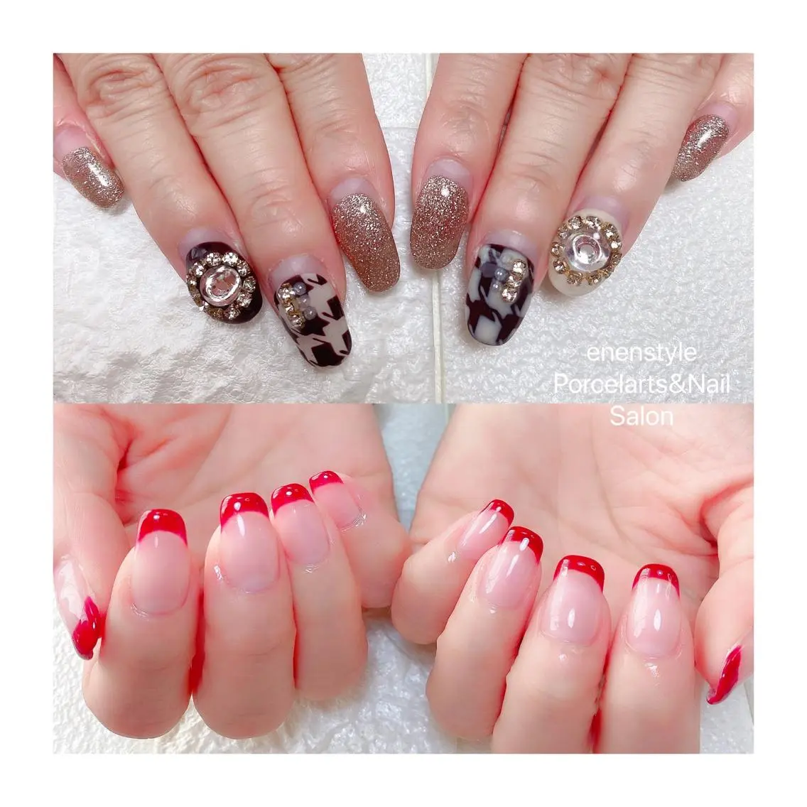 ミディアム ネイル ハンドネイル 🐾enen style 🐾のネイルデザイン