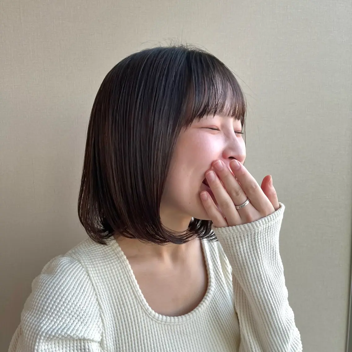 ミディアム ナチュラル*艶* 蒲生四丁目*山保美月のヘアスタイル