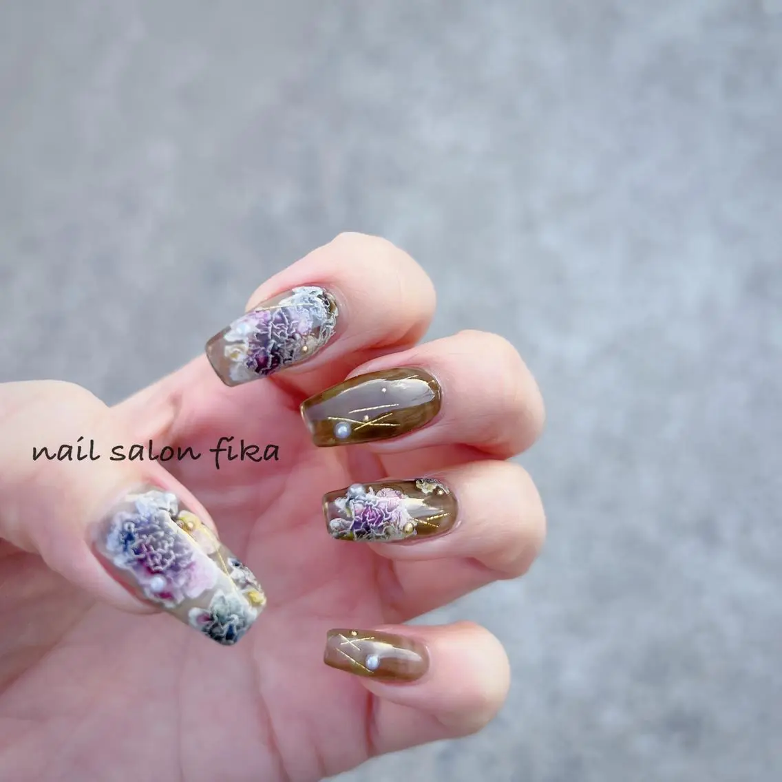 ネイル フラワーネイル nail salon fikaのネイルデザイン