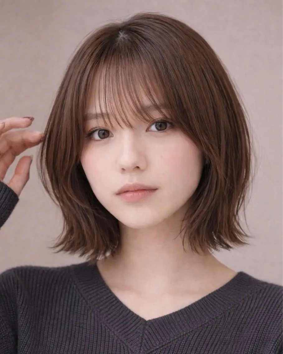 ミディアム カラー カット ヘアカラー 丸山 心 / 艶カラーのヘアスタイル