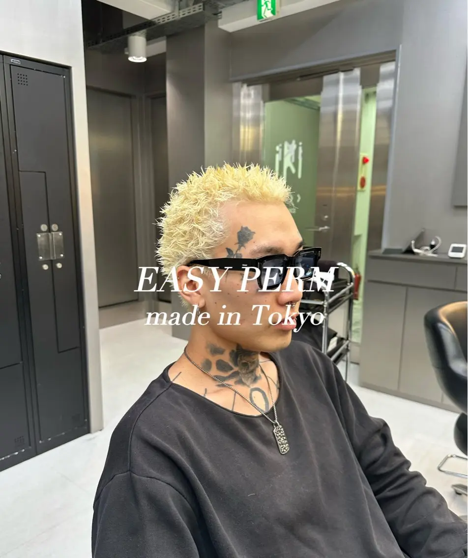 ショート パーマ メンズ メンズパーマ カット ヘアカラー パーマ 💈メンズ/パーマ 💈中目黒/谷のヘアスタイル