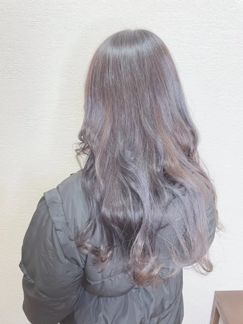 ロング カラー ダークグレー ダークグレージュ グレージュ カット ヘアカラー トリートメント ❣️モードケイズ塚口 和田一将のヘアスタイル