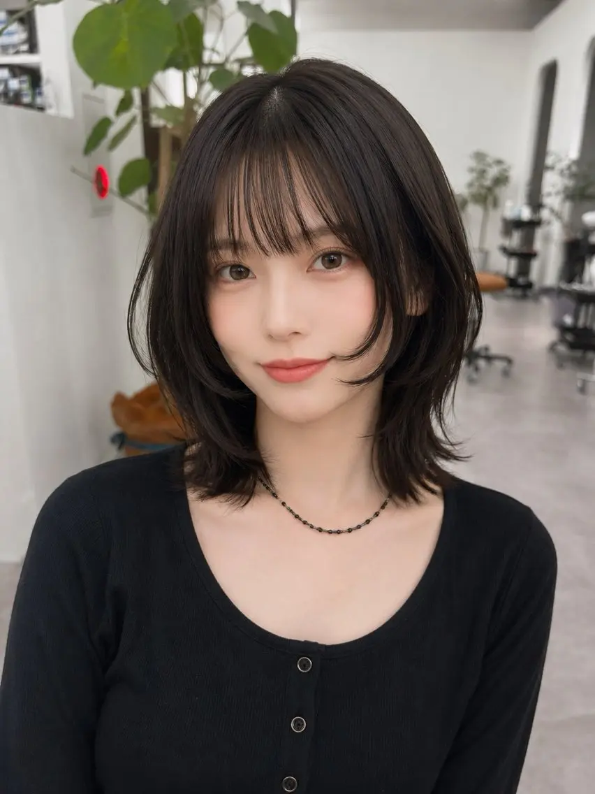 ミディアム レイヤーカット カット ヘアカラー 大阪🎀似合わせ /艶感カラー/長谷のヘアスタイル