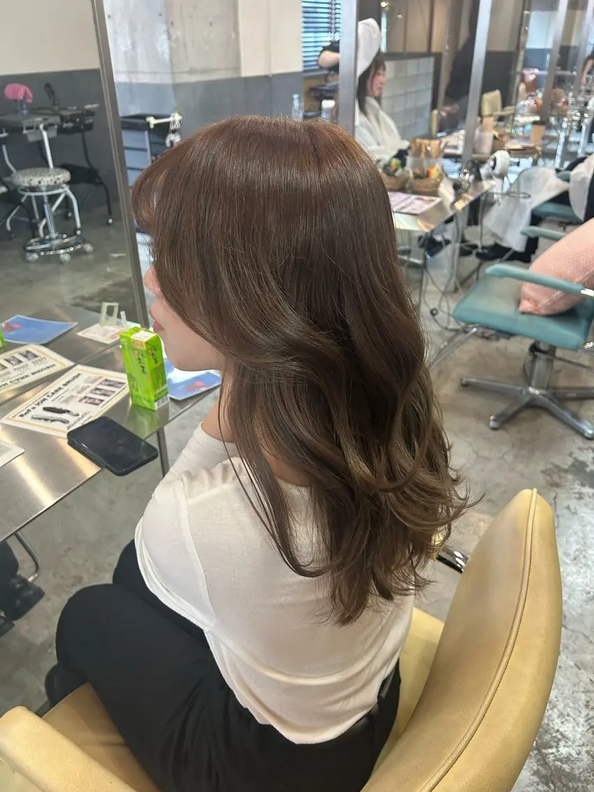 セミロング カラー ベージュカラー ブリーチ 透明感カラー ダブルカラー ブリーチなしカラー 海外レイヤー /NAGISAのヘアスタイル