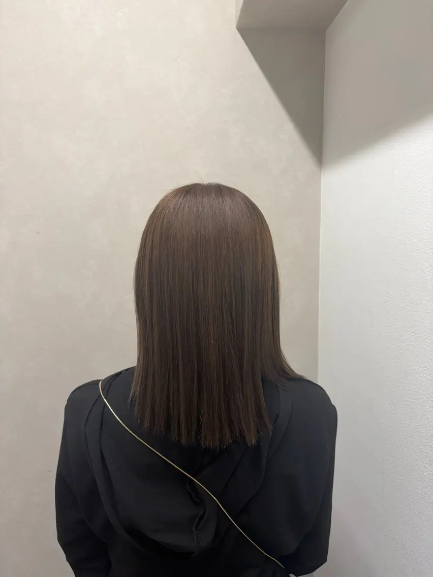ミディアム トリートメント 縮毛矯正 千嵐 艶カラー✨のヘアスタイル