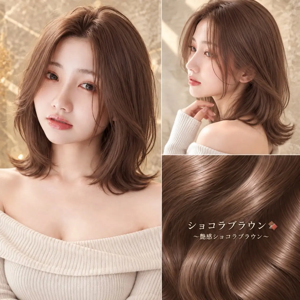 ミディアム カラー ブラウンカラー ショコラブラウン カット ヘアカラー トリートメント 池袋/髪質改善 /ボブ/レイヤー祝田のヘアスタイル