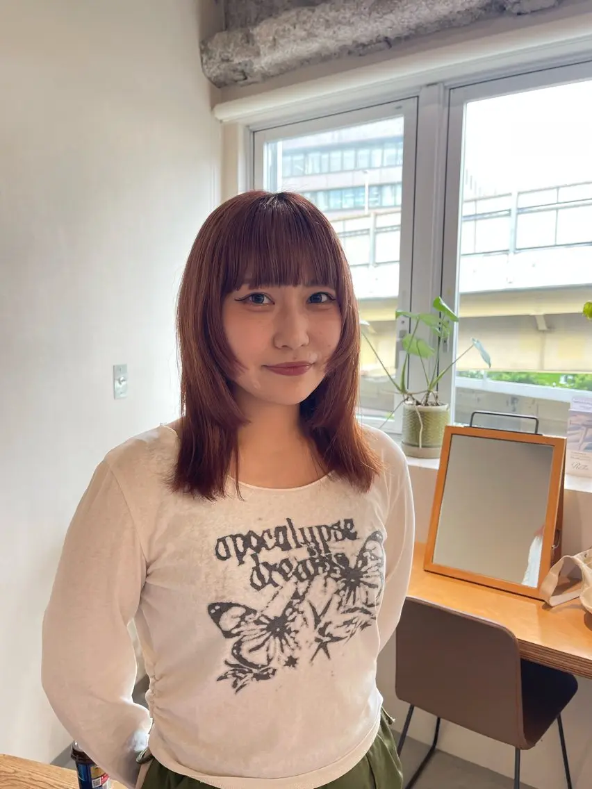 ミディアム 顔周りカット レイヤーカット 🌈ボブ/ショート/ 梅田美容室🌈もあのヘアスタイル