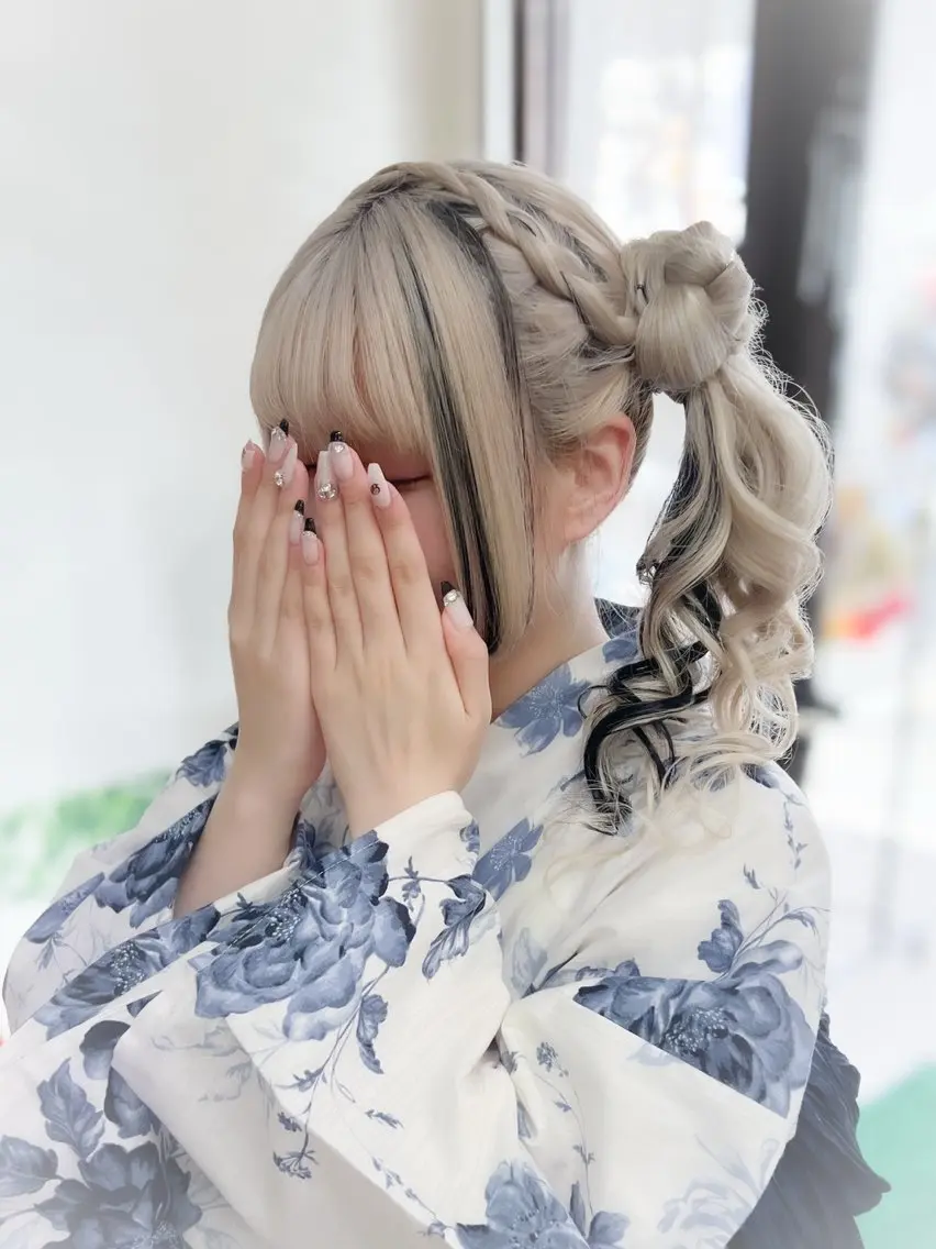 ミディアム ヘアアレンジ カチューシャ 浴衣 繁華街のヘアメさん/ 麻貴のヘアスタイル