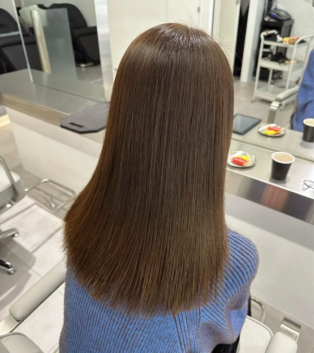セミロング ヘアカラー トリートメント ふうか🧸 カラー2500円🎀のヘアスタイル