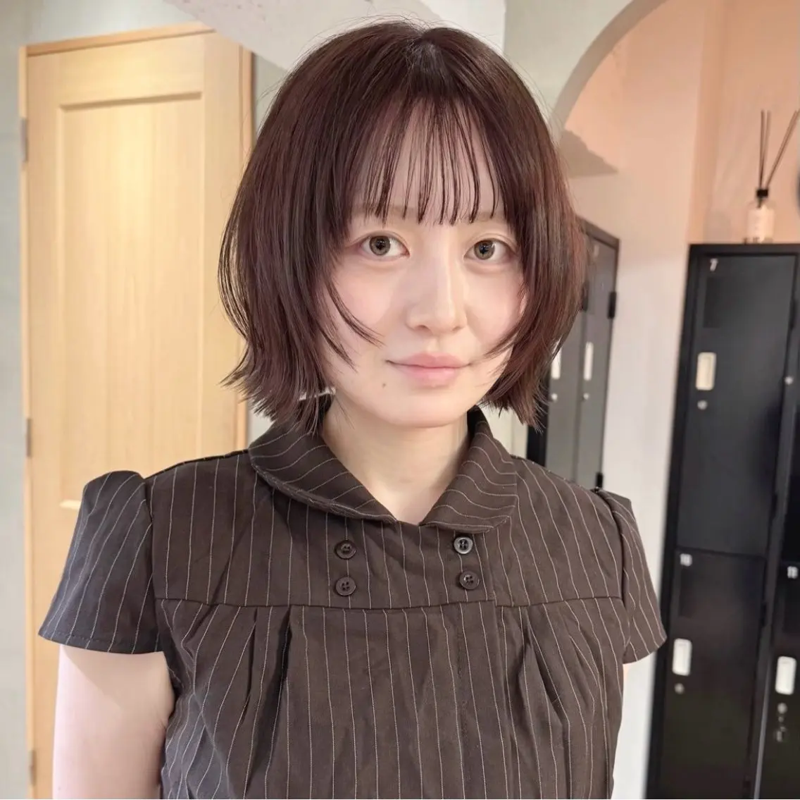 ミディアム カラー ボブ 縮毛矯正 カット ヘアカラー トリートメント ボブ/レイヤー/栄 🌟梅田盛一のヘアスタイル