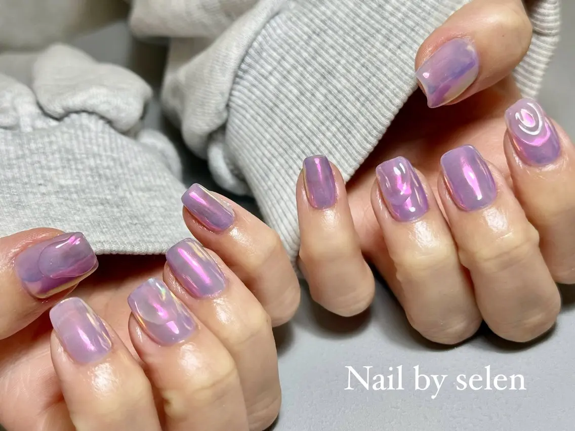 ネイル アートネイル ジェルネイル マグネットネイル ミラーネイル 持ち込み ハンドネイル Nail by selenのネイルデザイン