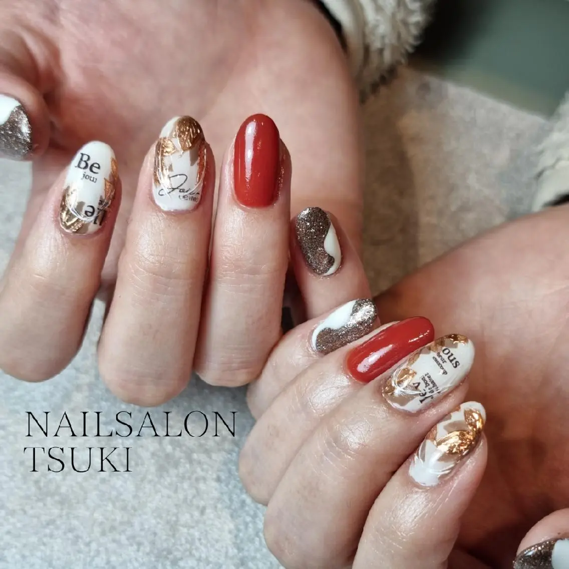 ネイル フットネイル 大理石ネイル(マーブル) ニュアンスネイル オフィスネイル 冬ネイル ハンドネイル Nailsalon Tsuki.のネイルデザイン