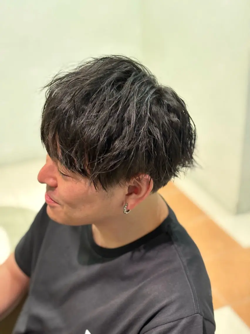 ショート メンズ ０分パーマ/ メンズパーマ藤原海斗のヘアスタイル