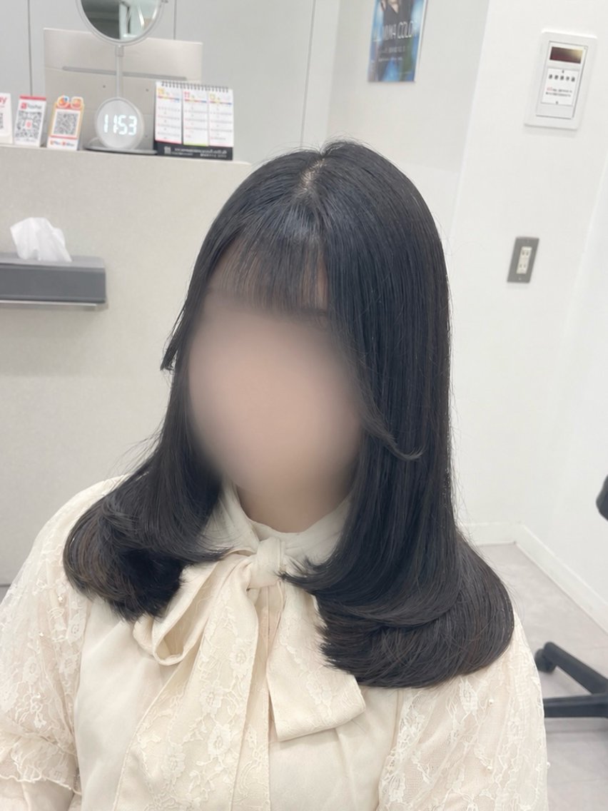 ロング レイヤーカット カット 縮毛矯正 トリートメント レイヤー/ウルフ/デ ザインカラー💎藤原のヘアスタイル