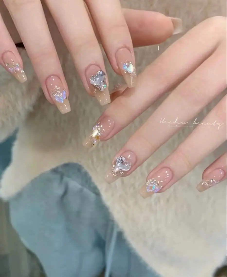ネイル フレンチネイル ラメ(グリッター) ラメグラデーション マグネットネイル 持ち込み Unicorn Nail原宿表参道のネイルデザイン