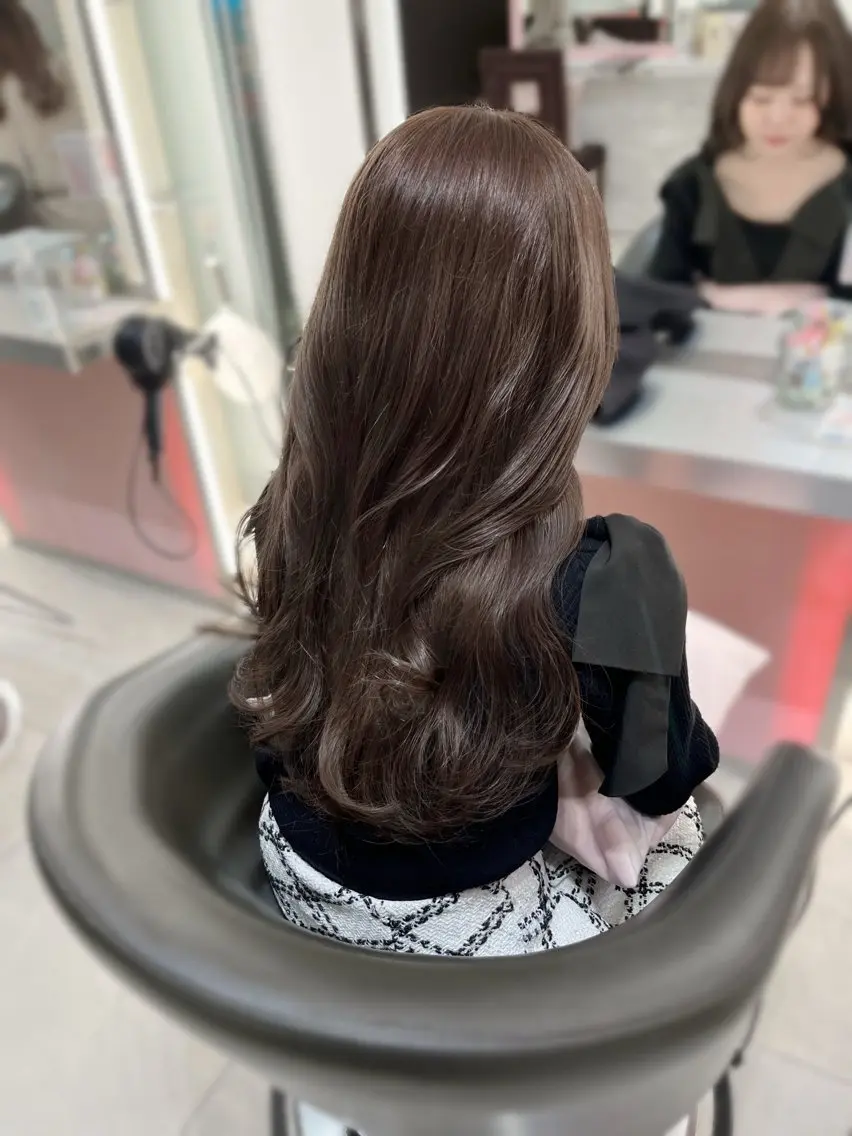 カラー ブリーチ ブラウンカラー ショコラブラウン ブリーチなしカラー 上品モテガーリー Rena🎀のヘアスタイル