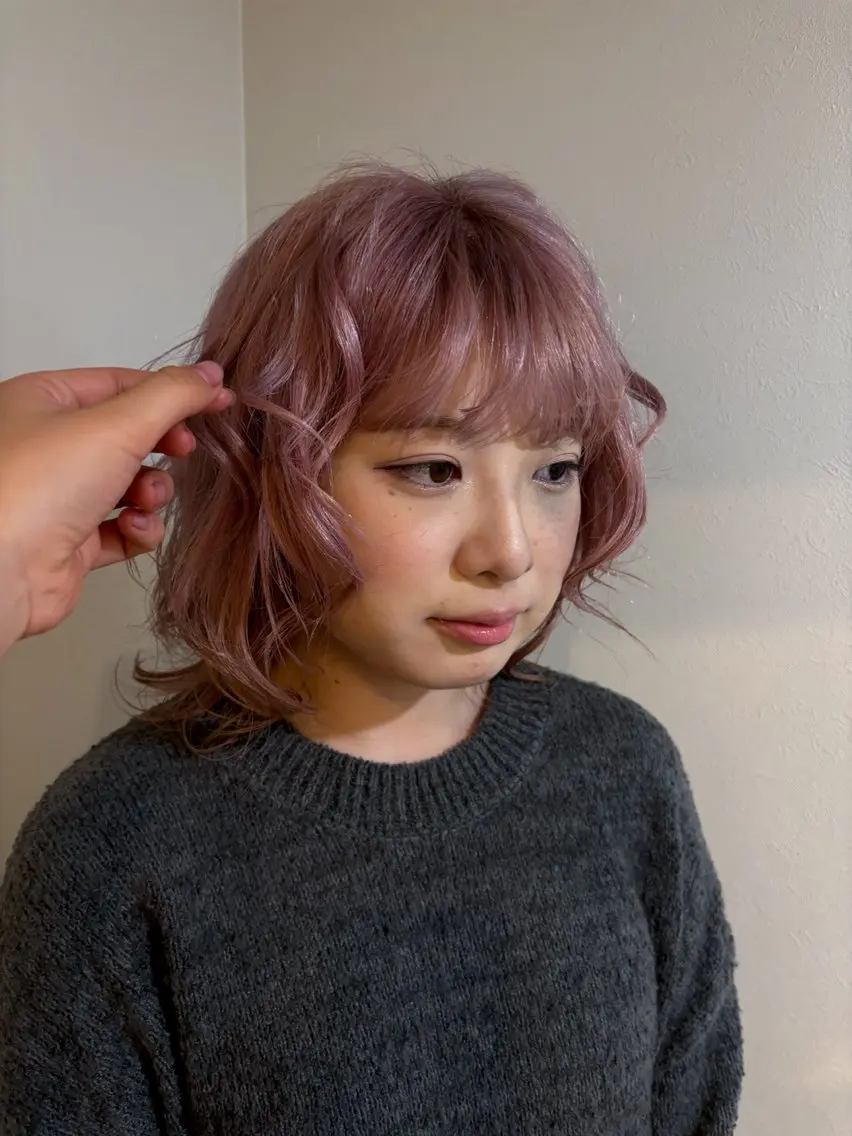 ミディアム カラー ヘアアレンジ mitsuki ブリーチモデルのヘアスタイル