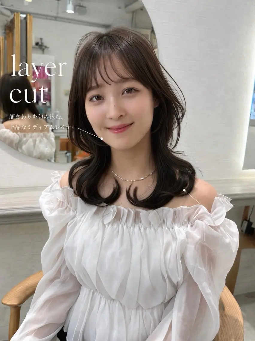 セミロング ✨縮毛矯正✨艶髪✨️ 髪質改善✨大宮✨️のヘアスタイル