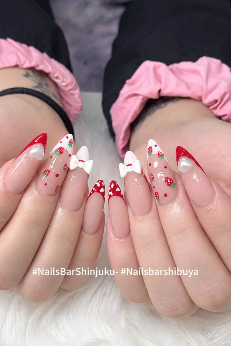 ネイル 長さ出し フレンチネイル ジェルネイル 韓国ネイル ロングネイル NAILS BAR SHINJUKUのネイルデザイン