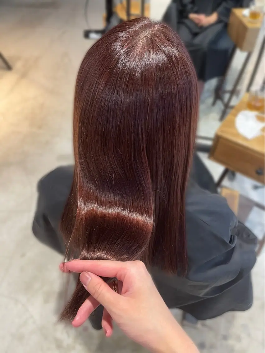 ミディアム カラー ヘアカラー トリートメント ヘッドスパ ヘアセット TOKI /透明感/原宿のヘアスタイル