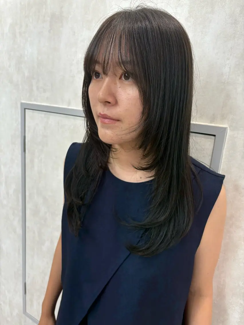 ロング カラー カット ヘアカラー トリートメント tokute 片岡心🐥のヘアスタイル