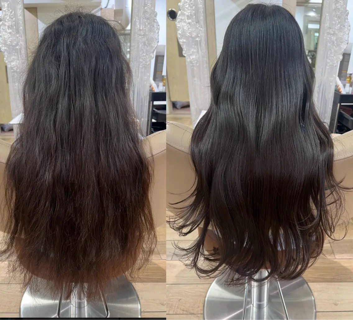 ロング カット 縮毛矯正 トリートメント 高橋 香奈のヘアスタイル