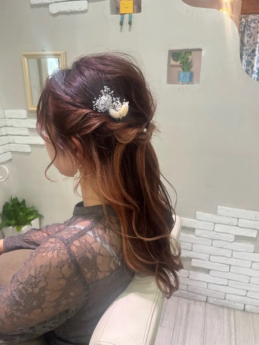 ヘアアレンジ ハーフアップ 坂口 愛のヘアスタイル