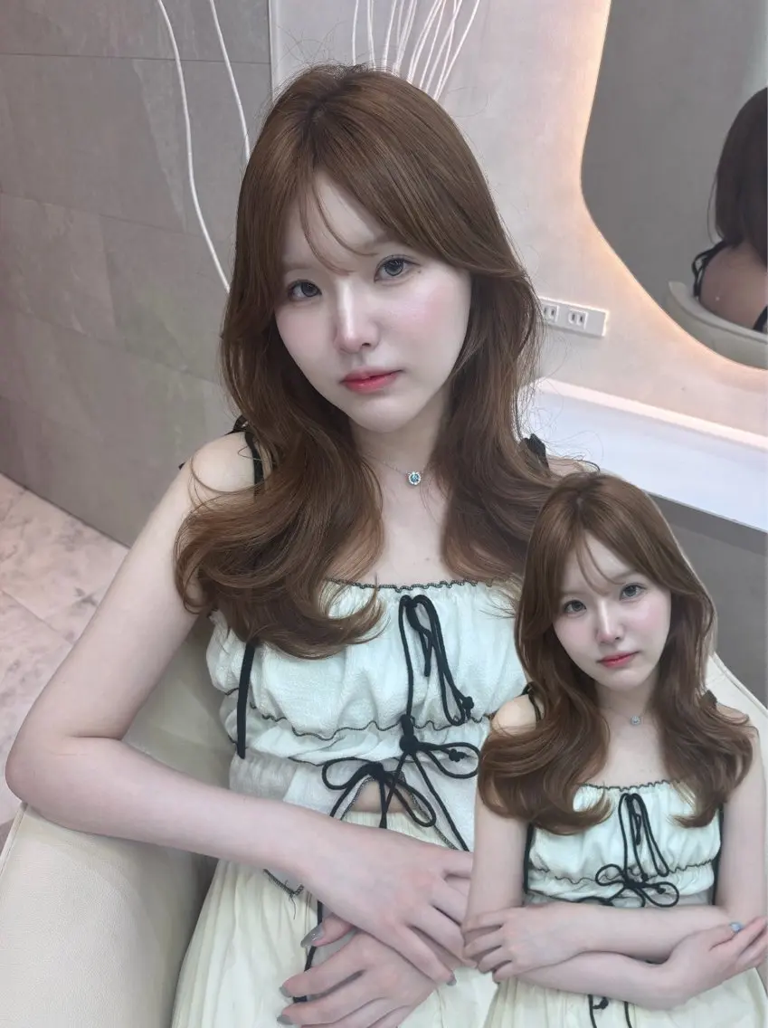 ロング カラー ブラウンカラー 透明感カラー くびれヘア 韓国風ヘア レイヤーカット ヘアカラー ️🫧中島遼香🫧 艶カラー/髪質改善のヘアスタイル