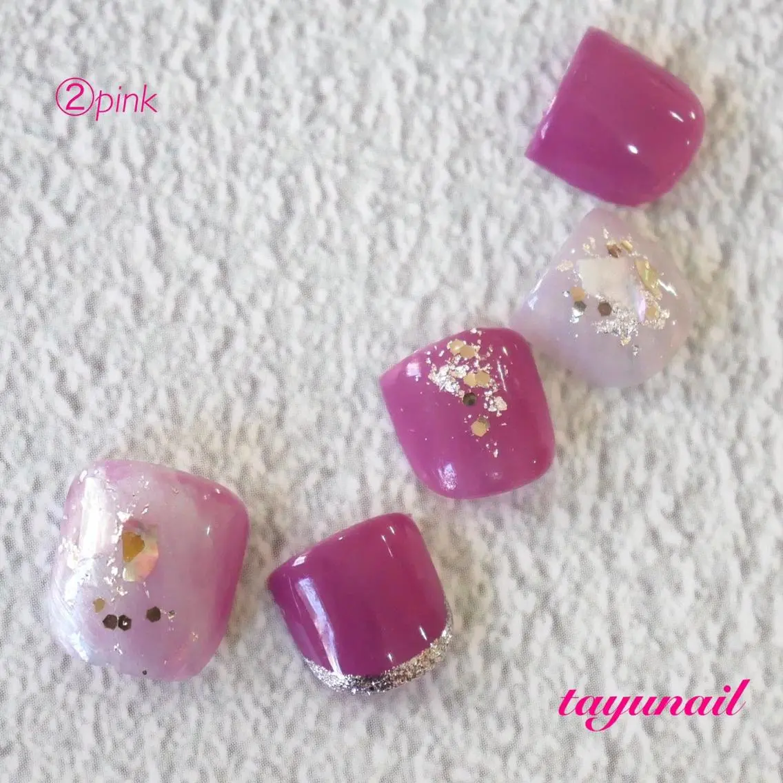 ネイル アートネイル ブルー フットネイル ニュアンスネイル ピンク フットネイル ネイルサロン 【たゆnail】のネイルデザイン
