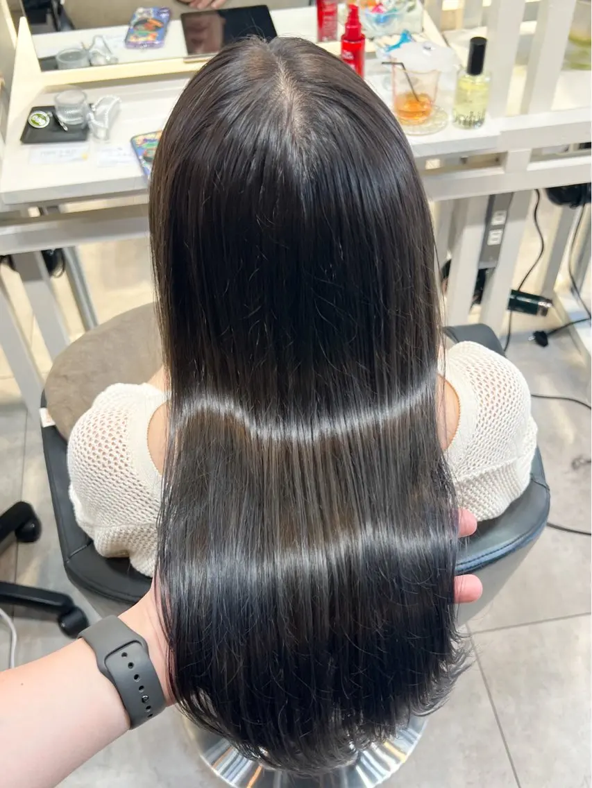 ミディアム ヘアカラー 恵比寿韓国レイヤー× 艶透明感カラー大場のヘアスタイル