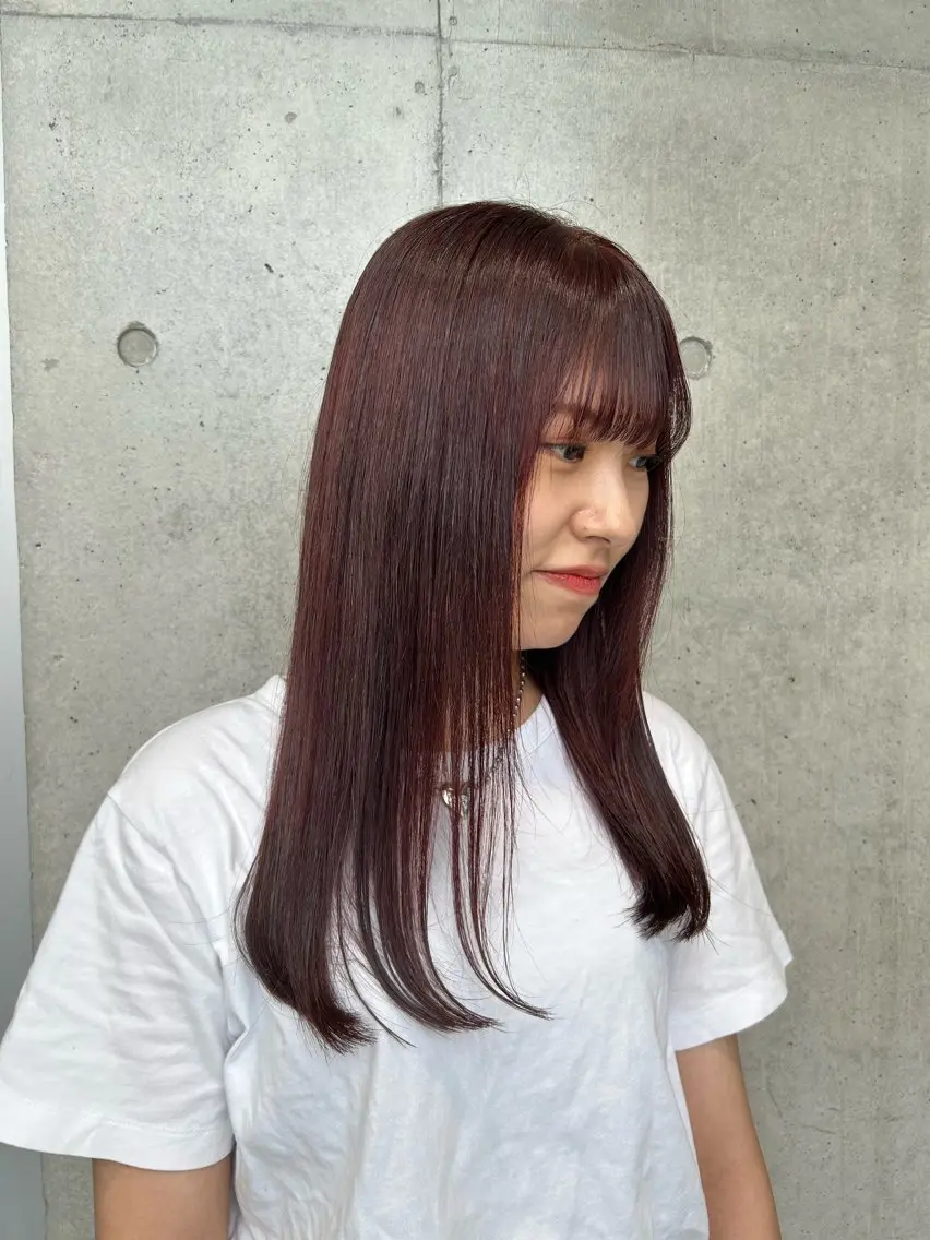 ロング カラー ヘアアレンジ ヘアカラー トリートメント ボブ艶モテカラー🫧 カリンのヘアスタイル