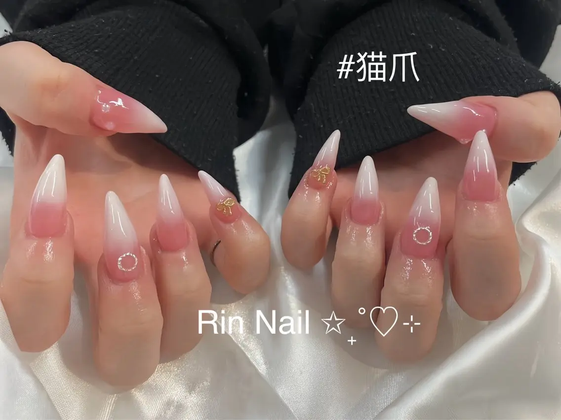 ネイル アートネイル ジェルネイル ロングネイル ニュアンスネイル スカルプネイル ハンドネイル Rin Nail 新大久保店のネイルデザイン