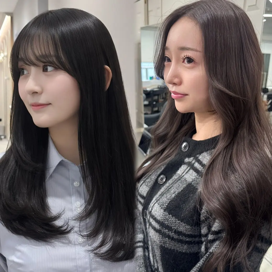 ロング カット ヘアカラー トリートメント 🕊️ナチュラル盛れ 韓国風艶髪/マホ🫧のヘアスタイル