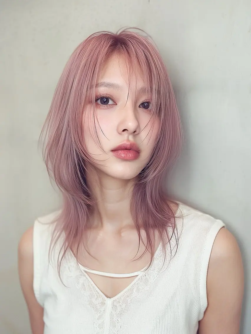 セミロング カラー 🌈派手髪ハイトーン 🌈鈴木亮太🌈のヘアスタイル