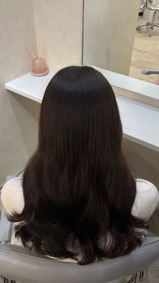 ロング チョコレートブラウン カット ヘアカラー モデル様大募集🎀 藤岡瑞穂のヘアスタイル