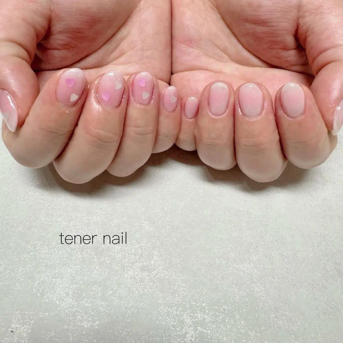 ネイル チークネイル ハート ホログラムネイル ハンドネイル テネルネイル tener nailのネイルデザイン