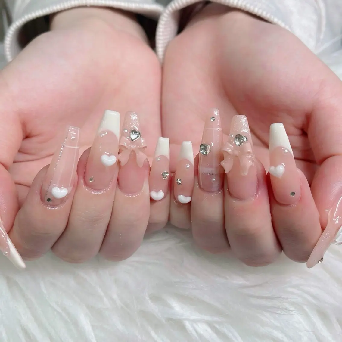 ネイル フットネイル フレンチネイル グラデーション 韓国ネイル ロングネイル ハンドネイル Hani Nail Salonのネイルデザイン