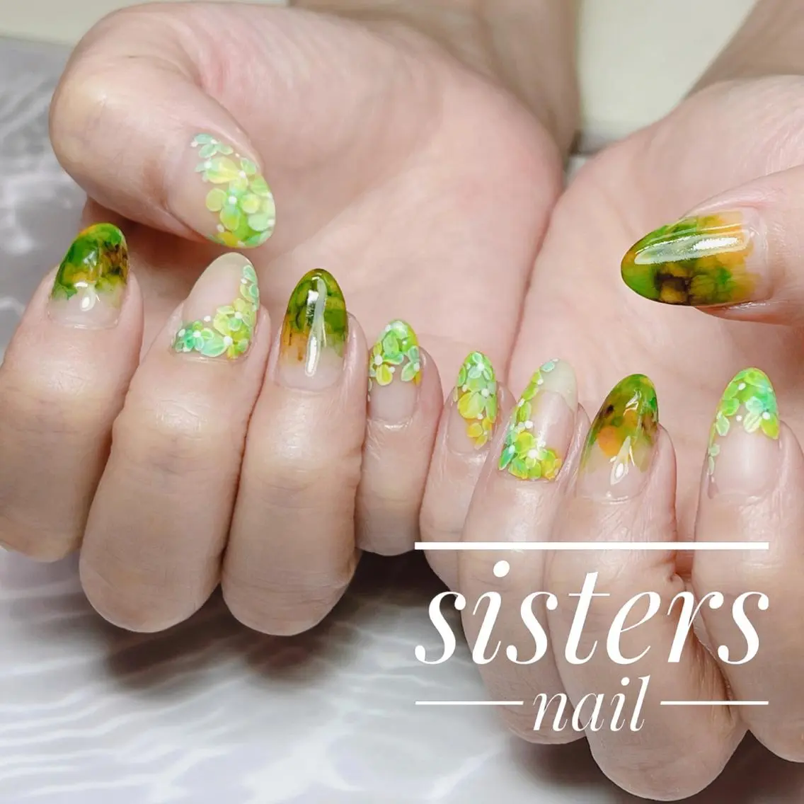 ネイル アートネイル ニュアンスネイル 夏ネイル ハンドネイル ハンドケア sisters nail.fのネイルデザイン