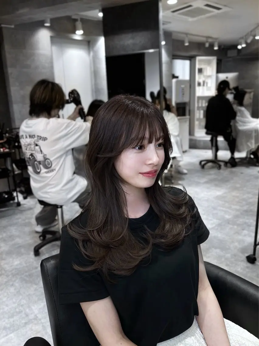 セミロング 韓国風ヘア レイヤーカット トリートメント 🏅韓国ヘア/新宿/ レイヤー/KSukeのヘアスタイル